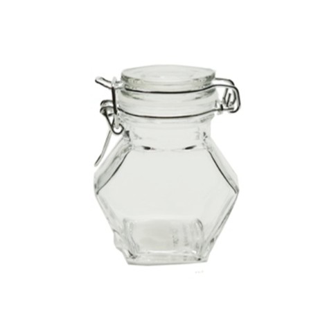 6Pack Hexagon Cliptop Jar 8.5X4.5 cm (100 ml)
