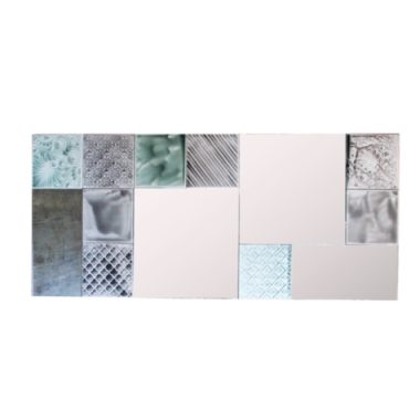 Rect. Patched Wooden Mirror 51X114 cm
