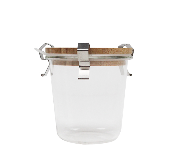 Jar W/Wdn Lid & Metal Clips 110 ml