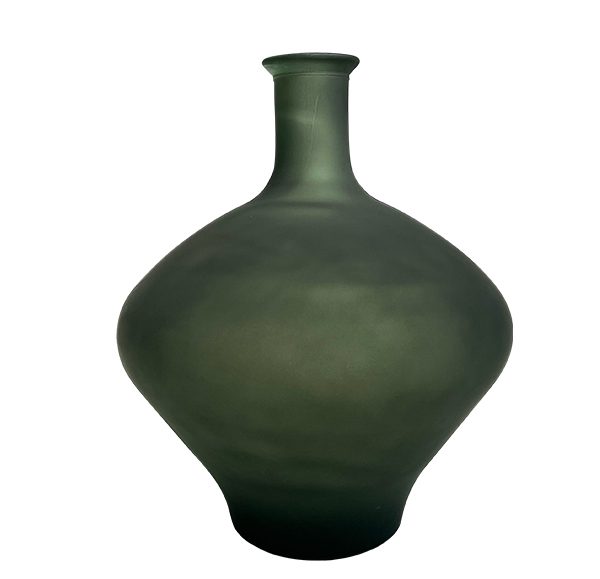 OLIVE FROST CURVE VASE 46CM