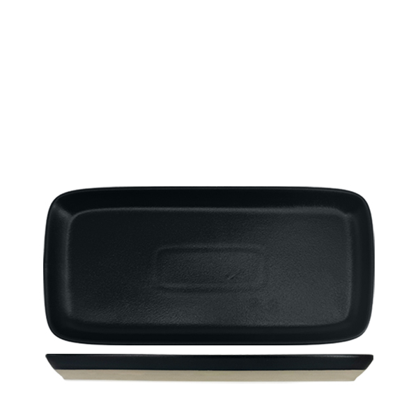 Nova Mezzo Black Rectangular Plate 18X10cm