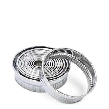 Round Cutter Set Fluted Stainless Steel 10pc