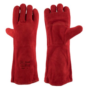 Oven Mitt Red Leather - Standard Glove Pair
