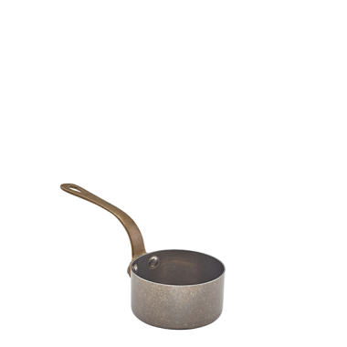 Genware Vintage Steel Mini Sauce Pan 7X3.75Cm